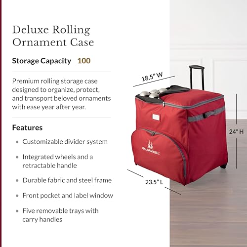 Balsam Hill Deluxe Rolling Ornament Chest - 100pc | Home Organization - Image 4