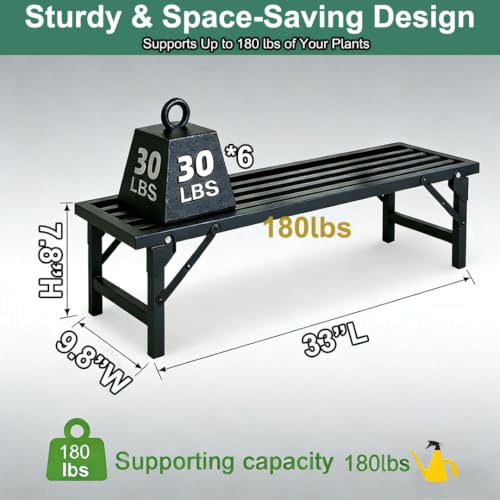 Foldable Single‑Tier Iron Plant Stand,Low Heavy‑Duty - Image 3