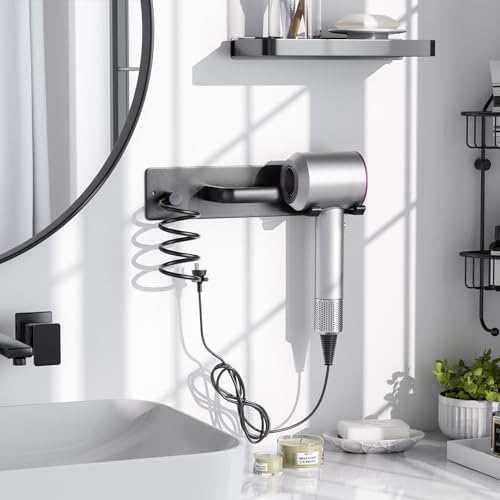 Hair Dryer Holder Wall Mount Aluminum Alloy Hot Tools Organizer - Image 4
