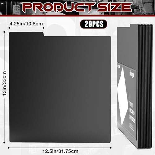 Facmogu 20PCS 12 Inch Black Vinyl Record Dividers for LP Albums - Image 3