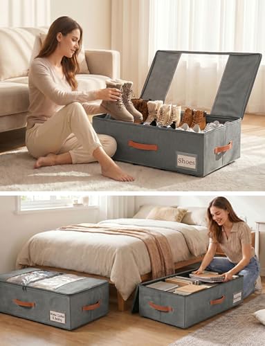 TOSKING 2-Pack Under Bed Storage Drawers with Wheels, Gray - Image 4