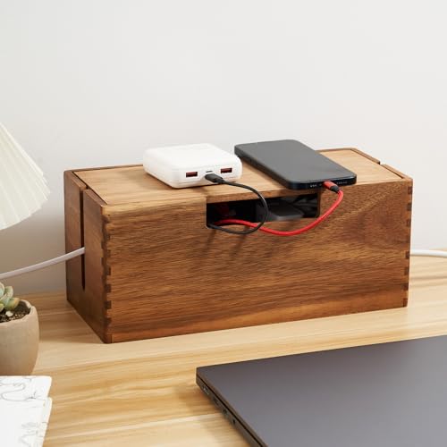 LiTY Acacia Wood Cable Management Box, Wooden Cord H | All Products - Image 2