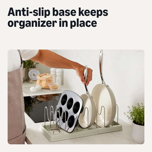 Amazon Basics Pot and Pan Organizer, Includes 10 Moveable - Image 4