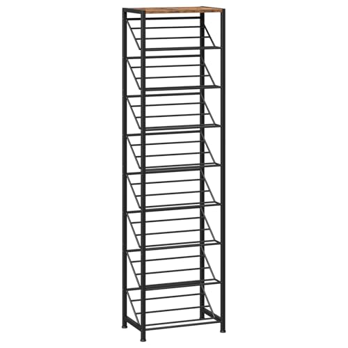 HOOBRO Narrow Shoe Rack for Small Spaces, Slanted Shoe Organizer - Image 2