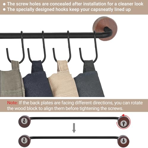 Mkono Hat Organizer, Metal Hat Rack for Wall Storage - Image 8