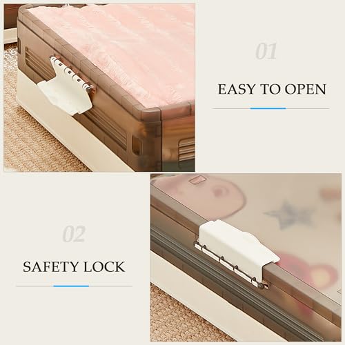 VECELO Under Bed Storage with Wheels, 2 Pack Stackable - Image 7