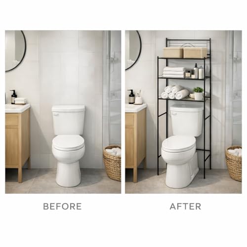 Bath Bliss 3 Tier Freestanding Bathroom Space Saver, Black - Image 8
