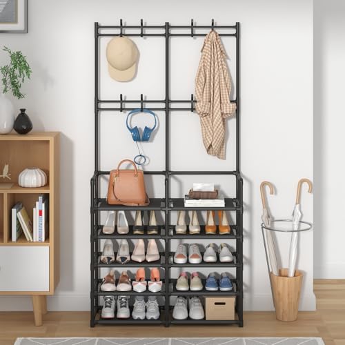 Laiensia 5-Tier Entryway Coat Rack, Coat and Shoe Rack - Image 5