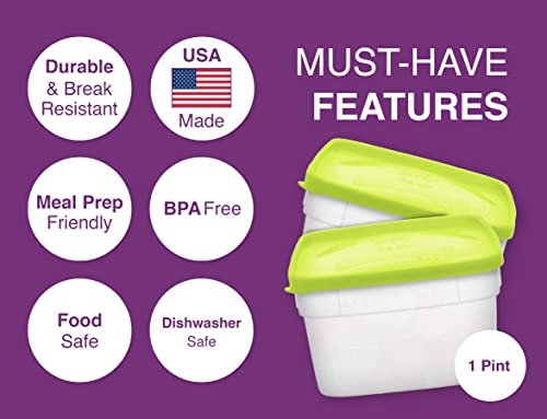 Arrow Freezer Containers, 1 Pint - 10 pk with Lids - Reusable - Image 4