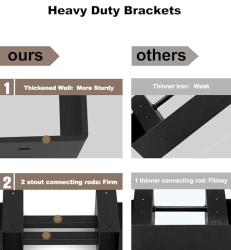 Outdoor Firewood Rack Bracket Kit for 2x4 lumber, Black, 1 Pair - Image 5