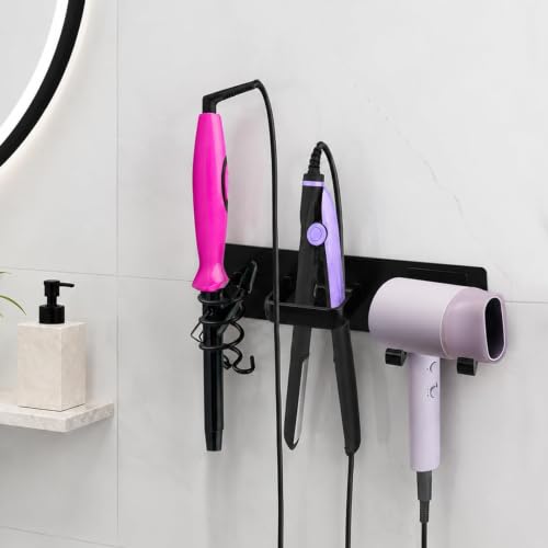 Hair Dryer Holder Wall Mounted, 3 in 1 Blow Dryer Holder - Image 2