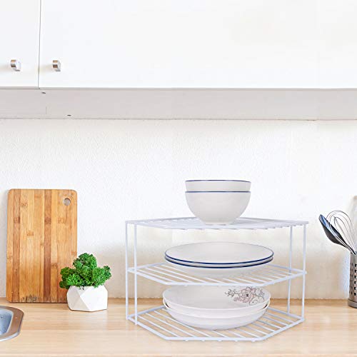 3-Tier Corner Shelf Counter and Cabinet Organizer - Steel Metal - Image 3