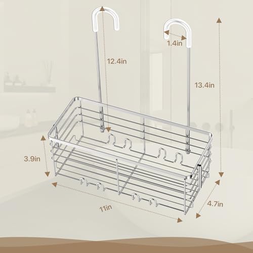 DELLAN Hanging Shower Organizer, Shower Rack with Ho | All Products - Image 6