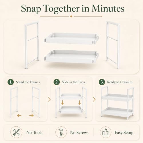 2 Tier Bathroom Counter Shelf Organizer for Skincare Makeup - Image 5