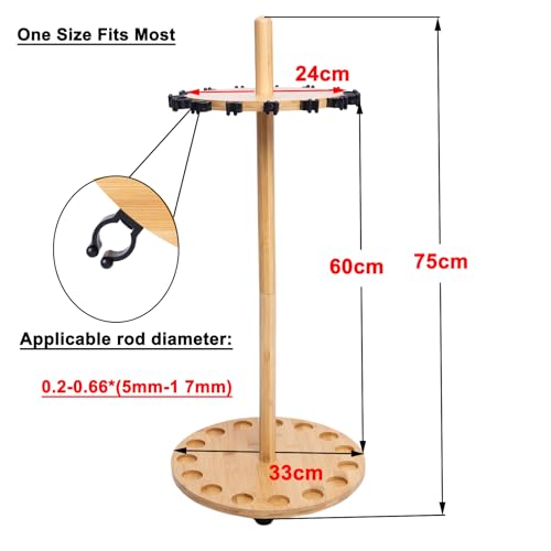 Fishing Pole Rod Racks—Floor Stand Bamboo Fishing Gear - Image 3