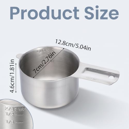 2/3 Cup Measuring Cup, 160 ml Stainless Steel Measuring Cups - Image 3