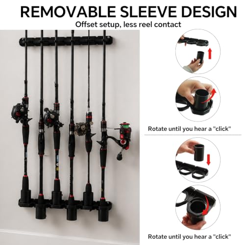 Fishing Rod Rack, Wall Mount Pole Holder for Garage Storage - Image 6