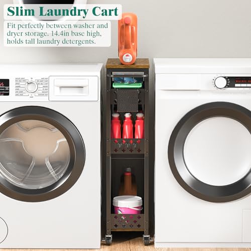 XYZLVSI 4 Tier Slim Storage Cart Laundry Room Organi | All Products - Image 7