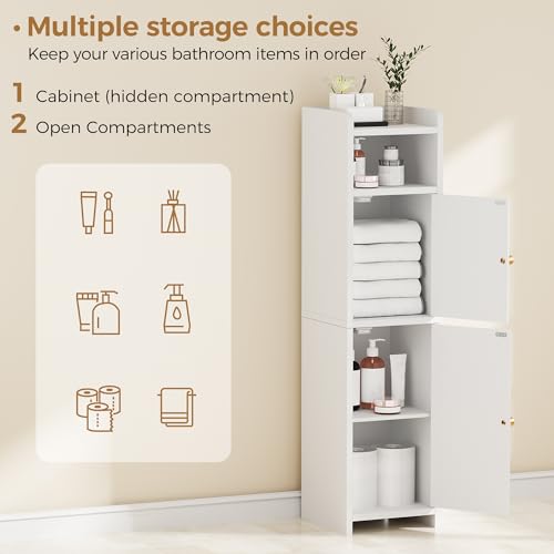BEWISHOME Small Bathroom Storage Cabinet, 2 Doors Narrow Bathroom - Image 5