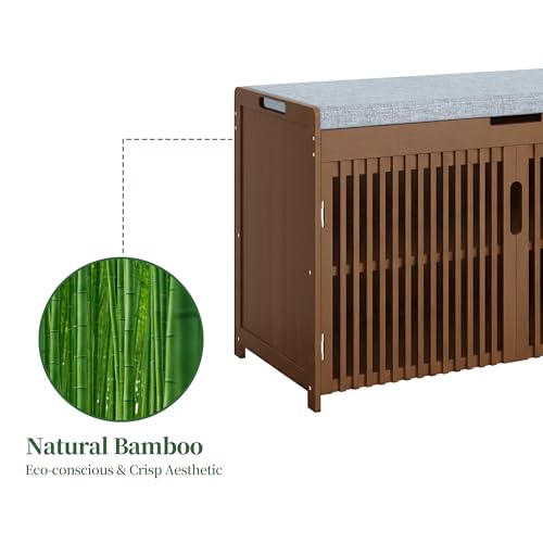 Shoe Storage Bench with Cushioned Seat 3-Tier Entryway - Image 6