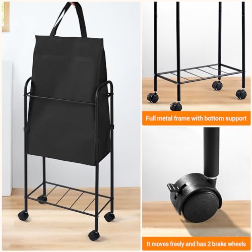 ELYKEN Slim Laundry Hamper with Lid & Wheels, 50L Rolling Laundry - Image 7