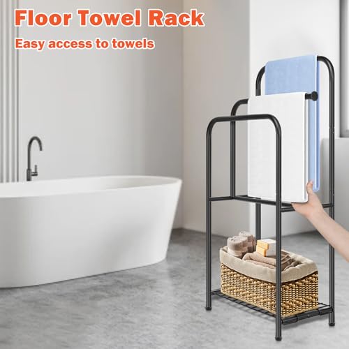 Towel Racks for Bathroom, 35" H Standing Towel Holder 3 - Image 7