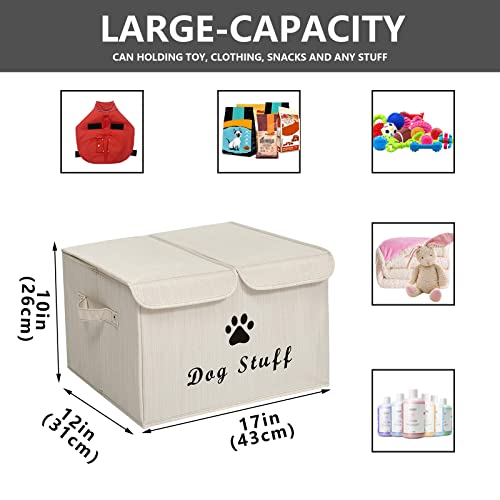 Morezi Dog Toy Box with lid Dog Storage Organizer Perfect Basket - Image 4