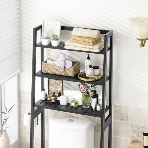 MallKing Over-The-Toilet Storage Rack, Wooden 3-Tier - Image 4