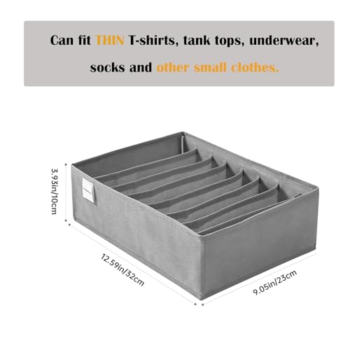 4 Packs T-shirt Drawer Organizers for Clothing,8 Grids - Image 4