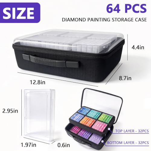 Diamond Painting Storage Case, 64 PCS Diamond Art Storage Box - Image 6