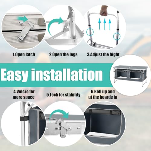 CampLand Folding Camping Table with Storage Organizer - Image 6
