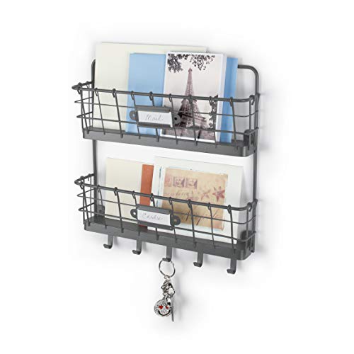 Spectrum Vintage Living Wall Mail and Key Holder 5 Hooks - Image 4