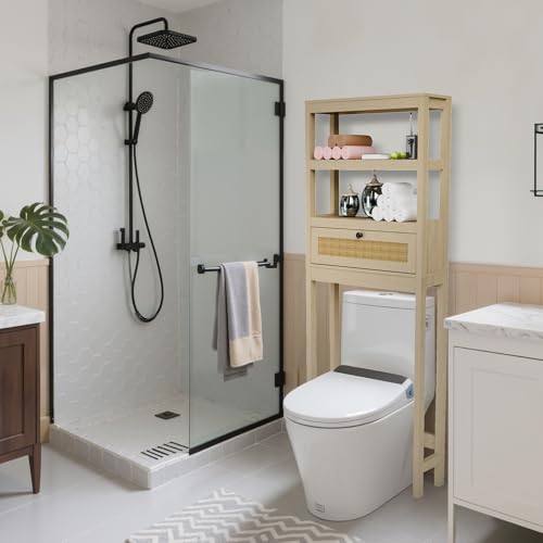 Over Toilet Storage Cabinet with Barn Door & Adjustable Shelves - Image 8