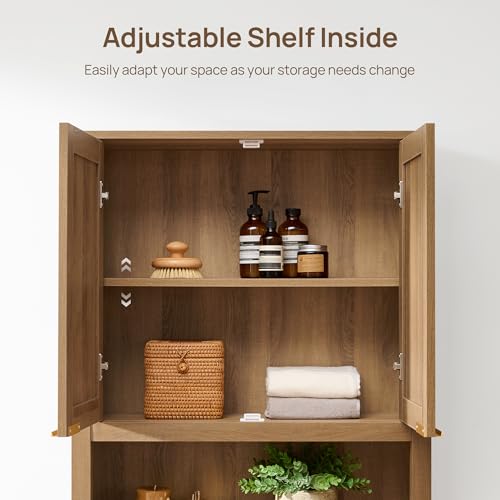 SICOTAS Over the Toilet Storage Cabinet, Rattan Door - Image 7