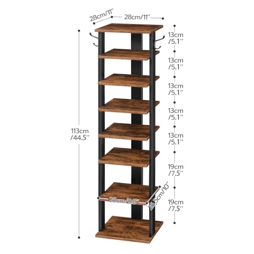HOOBRO 8 Tiers Vertical Shoe Rack, Wooden Shoe Storage Organizer - Image 7