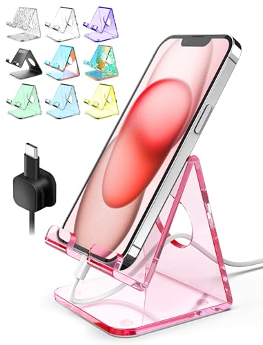 TOPGO Acrylic Cell Phone Stand, Clear Phone Holder for Office - Image 2