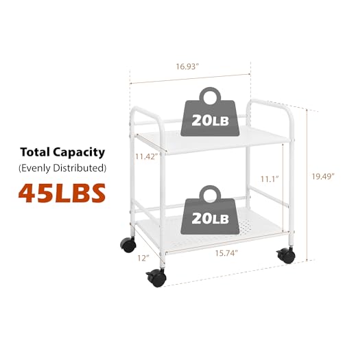 SunnyPoint 2-Tier Metal Rolling Utility Cart – Mobile Storage - Image 7