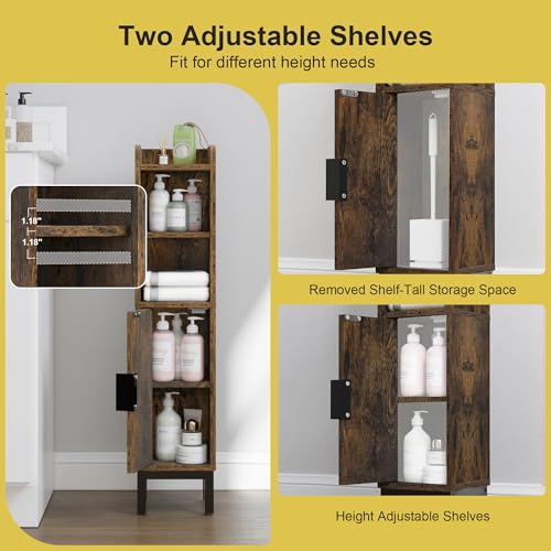 FerniTry Small Bathroom Storage Cabinet, Corner Floor - Image 6
