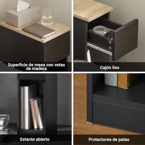 SoBuy Narrow Nightstand with Drawer - Image 6