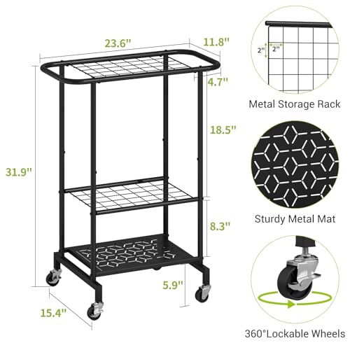3-Tier Garden Tool Organizer with Wheels, Garage Floor - Image 4