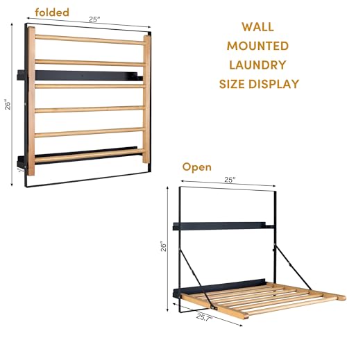 TOMACE Wall Mounted Clothes Drying Rack Laundry Drying - Image 4