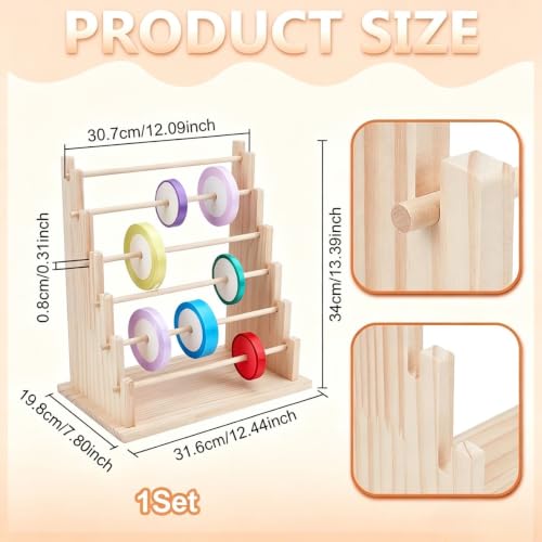 6-Tier Wooden Ribbons Organizer Ribbon Holder Bracelet - Image 4