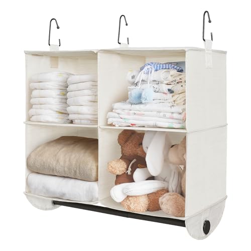 StorageWorks Hanging Closet Organizer with Rod, 4 Sections - Image 2