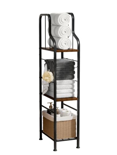 SWTYMIKI Narrow Towel Storage for Bathroom - 3-Tier Towel Rack - Image 2