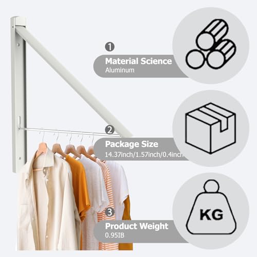 Wall Mounted Drying Rack Foldable, No Drill Laundry - Image 7