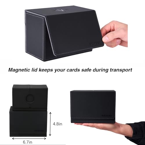 MTG Deck Box for Commander Display with Dice Tray (Black＆Grey) - Image 3