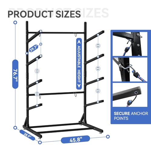 Kayak Storage Rack,Freestanding Adjustable Kayak Stand for Kayaks - Image 5