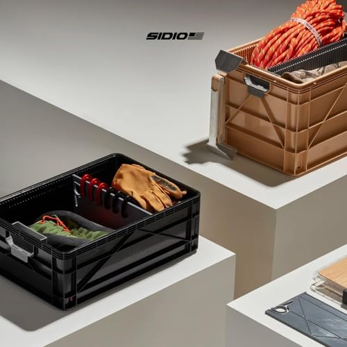 Quarter Crate 4-Pack Stackable Storage Bins, Tan - Image 4