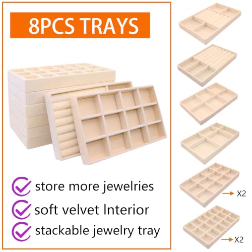 Jewelry Organizer Drawer 8 Set Jewelry Boxes Velvet - Image 5