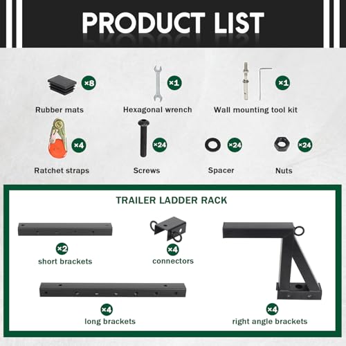 Adjustable Side Mount Trailer Ladder Rack for Enclosed - Image 6